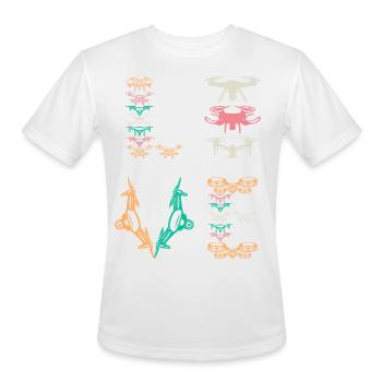 Drone Pilot Drone LOVE Drone Lover Quadcopter Dron - Men's Moisture Wicking Performance T-Shirt - white - Front - Jackson (183cm)