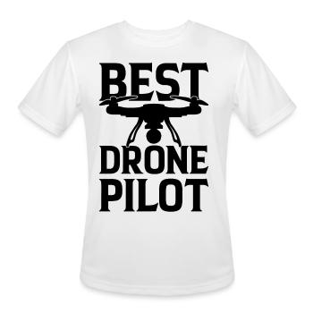 Quadcopter Drone Pilot Drone Racers - Best Drone P - Men's Moisture Wicking Performance T-Shirt - white - Front - Jackson (183cm)