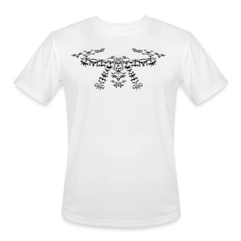 Drone Lover Quadcopter Drone Pilot Drone Silhouett - Men's Moisture Wicking Performance T-Shirt - white - Front - Jackson (183cm)