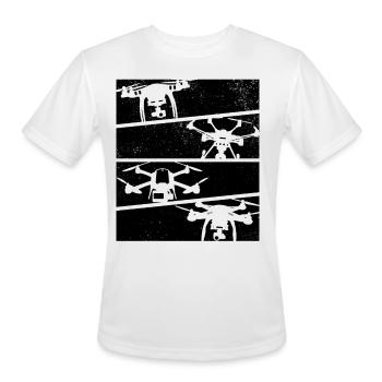 Retro Drone - Drones Racing Quadcopter Drone Pilot - Men's Moisture Wicking Performance T-Shirt - white - Front - Jackson (183cm)