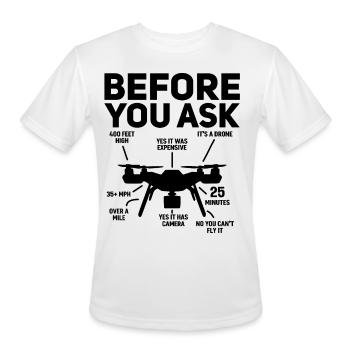 Drone Pilot - Quadcopter Drone Pilot Funny Drone P - Men's Moisture Wicking Performance T-Shirt - white - Front - Jackson (183cm)