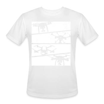 Retro Drone Quadcopter Drone - Retro Drone - Men's Moisture Wicking Performance T-Shirt - white - Front - Jackson (183cm)