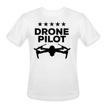 Drone Pilot Drone Racers Drone Quadcopter Drone Pi - Men's Moisture Wicking Performance T-Shirt - white - Front - Jackson (183cm)