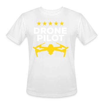 Drone Pilot Quadcopter Drone Pilot - Men's Moisture Wicking Performance T-Shirt - white - Front - Jackson (183cm)