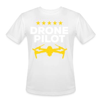 Drone Pilot Multicopter Drones - Funny Drone Pilot - Men's Moisture Wicking Performance T-Shirt - white - Front - Jackson (183cm)