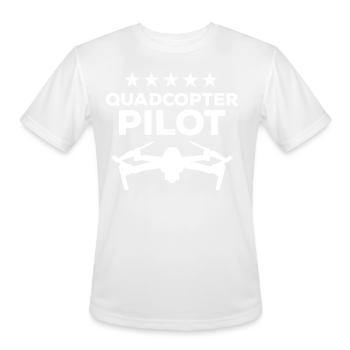 Quadcopter Pilot Drone Pilot Drone Racing - Drone - Men's Moisture Wicking Performance T-Shirt - white - Front - Jackson (183cm)