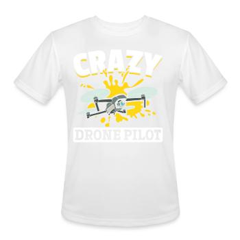 Drone Racing Drone Racers - Crazy Drone Pilot - Men's Moisture Wicking Performance T-Shirt - white - Front - Jackson (183cm)