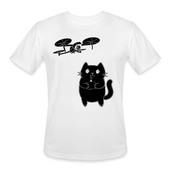 Cat Drone Pilot - Drone Racing Drone Pilot Cat Lov - Men's Moisture Wicking Performance T-Shirt - white - Front - Jackson (183cm)