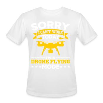 Drone Flying Mode - Drone Racing Funny Drone Pilot - Men's Moisture Wicking Performance T-Shirt - white - Front - Jackson (183cm)