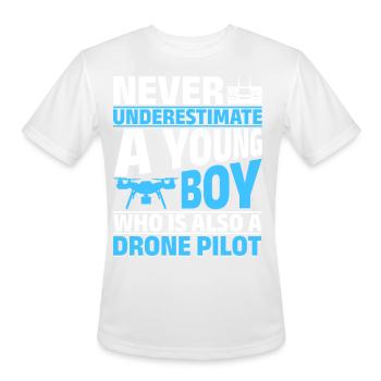 Quadcopter Drone Pilot - Drone Pilot Boy - Men's Moisture Wicking Performance T-Shirt - white - Front - Jackson (183cm)