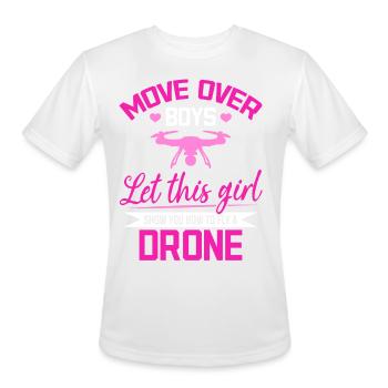 Quadcopter Drone Pilot Girl Drone Pilot - Men's Moisture Wicking Performance T-Shirt - white - Front - Jackson (183cm)