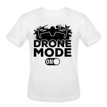 Drone Flying Drone Racing Drone Pilot - Drone Mode - Men's Moisture Wicking Performance T-Shirt - white - Front - Jackson (183cm)