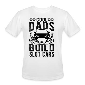 Cool Dads Build Slot Cars Mini Slot Car Racing - Men's Moisture Wicking Performance T-Shirt - white - Front - Jackson (183cm)