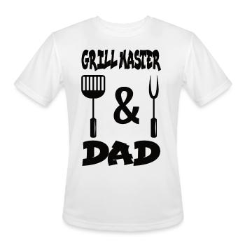Grillmaster Dad Bbq Grill Barbecue Barbecue Smoker - Men's Moisture Wicking Performance T-Shirt - white - Front - Jackson (183cm)