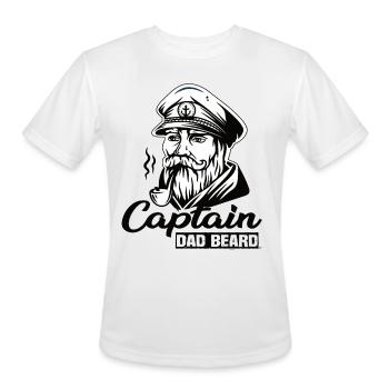 Captain Dad Beard Captain Boot Sailing Sailing - Men's Moisture Wicking Performance T-Shirt - white - Front - Jackson (183cm)