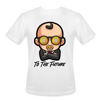 Bitcoin To The Future Bitcoin BTC Crypto Currency - Men's Moisture Wicking Performance T-Shirt - white - Front - Jackson (183cm)