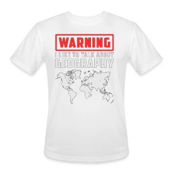 Geography Teacher Map Best Geographer Geo Gift - Men's Moisture Wicking Performance T-Shirt - white - Front - Jackson (183cm)