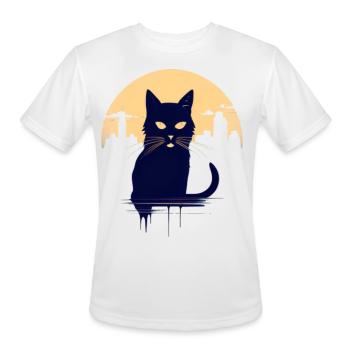 Less is more meow sleek cat - Men's Moisture Wicking Performance T-Shirt - white - Front - Jackson (183cm)