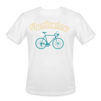 Bicycle Cycling Vintage Netherlands Amsterdam - Men's Moisture Wicking Performance T-Shirt - white - Front - Jackson (183cm)