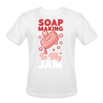 Soap Making Crafting Soap Making - Men's Moisture Wicking Performance T-Shirt - white - Front - Jackson (183cm)