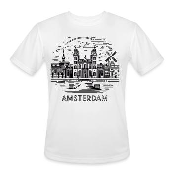 Amsterdam City The Netherlands - Men's Moisture Wicking Performance T-Shirt - white - Front - Jackson (183cm)
