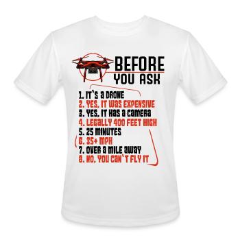 Drone - Men's Moisture Wicking Performance T-Shirt - white - Front - Jackson (183cm)