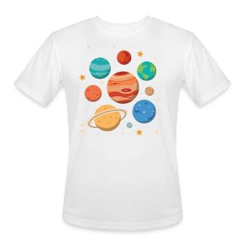 Planets - Men's Moisture Wicking Performance T-Shirt - white - Front - Jackson (183cm)