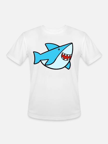 Sweet Shark - Men's Moisture Wicking Performance T-Shirt - white