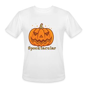 Spooktacular Pumpkin Glyph - Men's Moisture Wicking Performance T-Shirt - white - Front - Jackson (183cm)