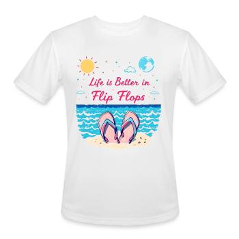 Life is Better in Flip Flops - Men's Moisture Wicking Performance T-Shirt - white - Front - Jackson (183cm)