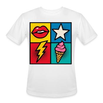 Kiss & Cone Pop - Men's Moisture Wicking Performance T-Shirt - white - Front - Jackson (183cm)