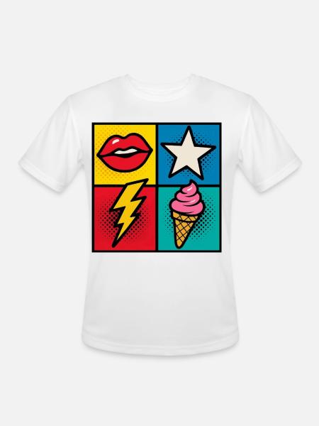 Kiss & Cone Pop - Men's Moisture Wicking Performance T-Shirt - white