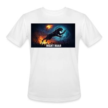  A dynamic digital illustration depicting a sleek  - Men's Moisture Wicking Performance T-Shirt - white - Front - Jackson (183cm)