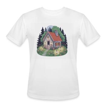 Whimsical Cottage Under Moonlight - Men's Moisture Wicking Performance T-Shirt - white - Front - Jackson (183cm)