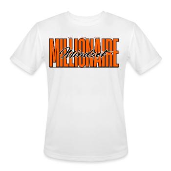 Millionaire Mindset™ Mind Over Money Hustle Mantra - Men's Moisture Wicking Performance T-Shirt - white - Front - Jackson (183cm)