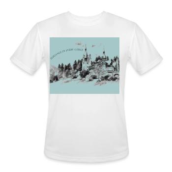 Elegance in Every Curve Castle Sketch - Men's Moisture Wicking Performance T-Shirt - white - Front - Jackson (183cm)
