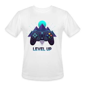 Level Up Neon Mountain Controller - Men's Moisture Wicking Performance T-Shirt - white - Front - Jackson (183cm)