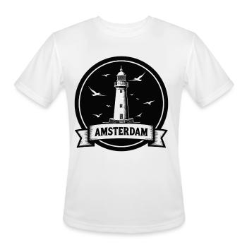 Amsterdam Maritime Lighthouse  - Men's Moisture Wicking Performance T-Shirt - white - Front - Jackson (183cm)