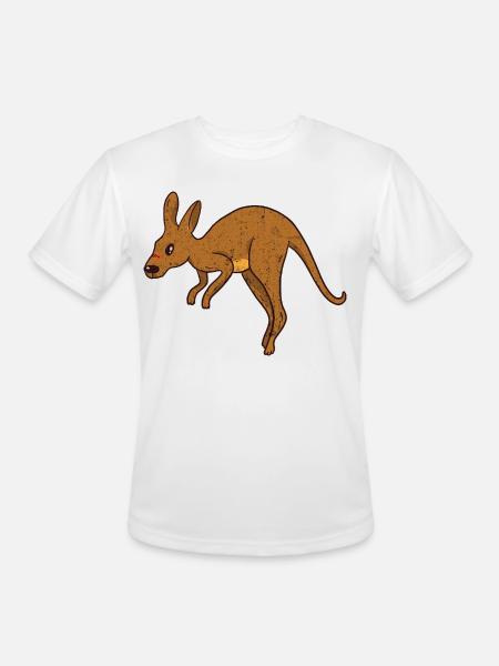 Rustic Kangaroo Jump - Men's Moisture Wicking Performance T-Shirt - white
