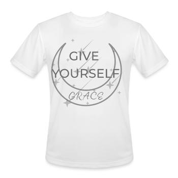 Give Yourself Grace - Stoic Self-Compassion Moon - Men's Moisture Wicking Performance T-Shirt - white - Front - Jackson (183cm)