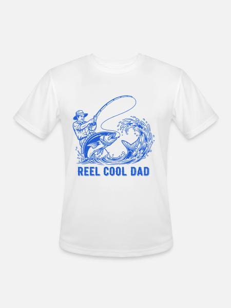 Reel Cool Dad Fishing - Men's Moisture Wicking Performance T-Shirt - white
