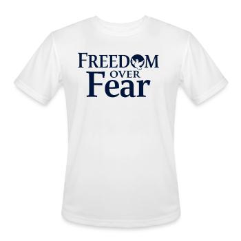 Freedom Over Fear Peace & Freedom - Men's Moisture Wicking Performance T-Shirt - white - Front - Jackson (183cm)