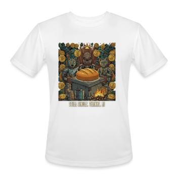 Still Single Thanks AI: Post-Apocalyptic Cats - Men's Moisture Wicking Performance T-Shirt - white - Front - Jackson (183cm)