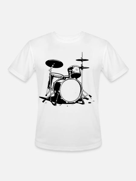 Drum Kit Sketch - Men's Moisture Wicking Performance T-Shirt - white