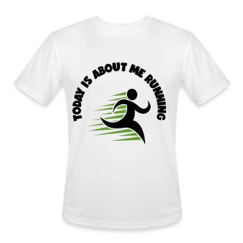 TODAY IS ABOUT ME RUNNING - Men's Moisture Wicking Performance T-Shirt - white - Front - Jackson (183cm)