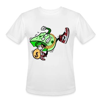 Money Dollar Chain Hustle Sneaker - Men's Moisture Wicking Performance T-Shirt - white - Front - Jackson (183cm)