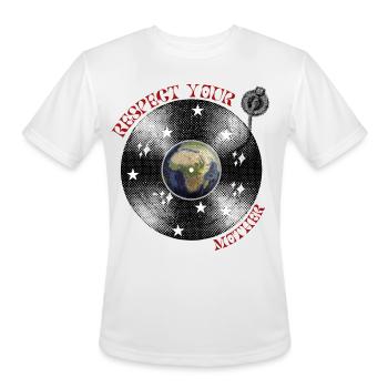 Retro Vinyl Respect Your Mother Earth Vintage - Men's Moisture Wicking Performance T-Shirt - white - Front - Jackson (183cm)