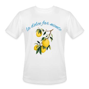 La Dolce Far Niente Lemon Motif - Men's Moisture Wicking Performance T-Shirt - white - Front - Jackson (183cm)