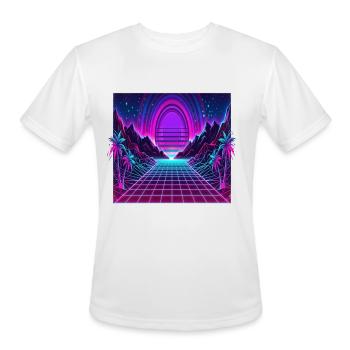 Neon Mirage Retro Sunset - Men's Moisture Wicking Performance T-Shirt - white - Front - Jackson (183cm)