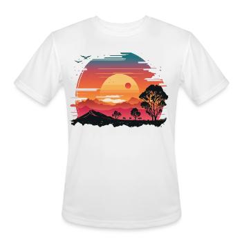 Savanna Sunset Circle - Men's Moisture Wicking Performance T-Shirt - white - Front - Jackson (183cm)